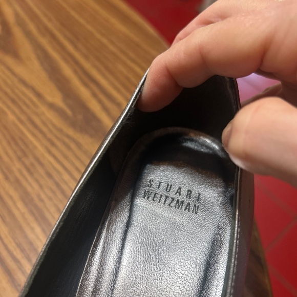 Stuart Whitman silver lace shoes with rhinestones - Picture 4 of 11